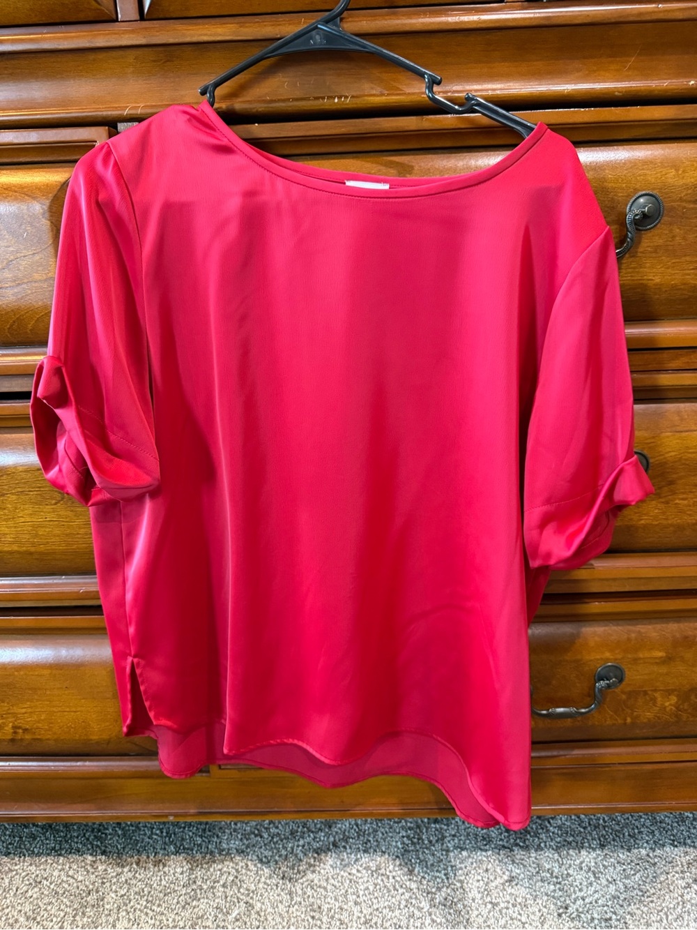 Daniel Cremieux Bright Red Boatneck Short Sleeve Blouse